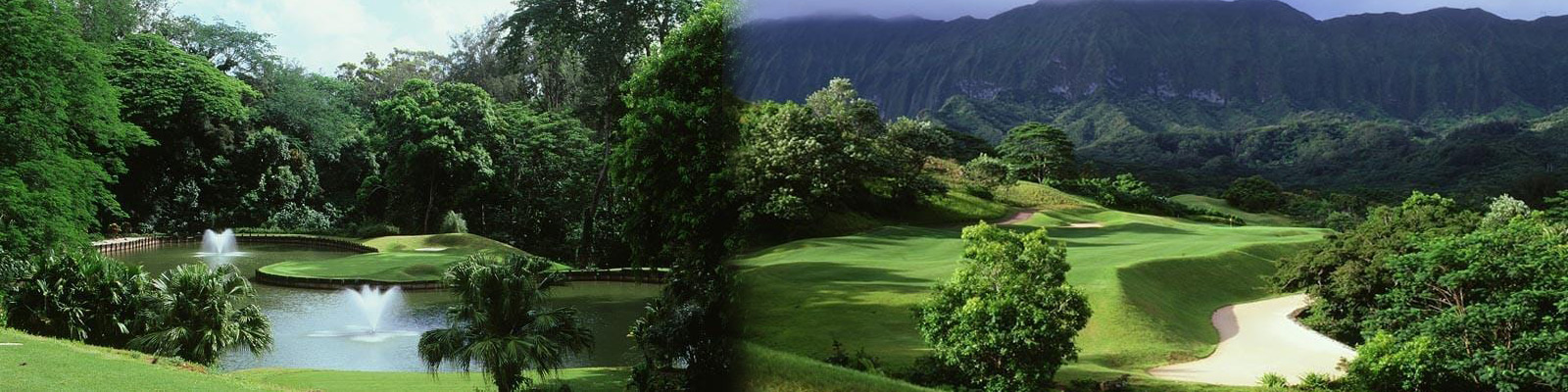Royal Hawaiian Golf Club set in a lush rainforest valley on Oahu, featuring dramatic mountain scenery and tropical fairways